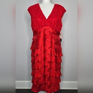Adrianna Papell Lipstick Red Dress